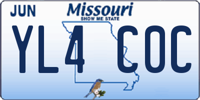 MO license plate YL4C0C