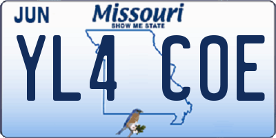 MO license plate YL4C0E