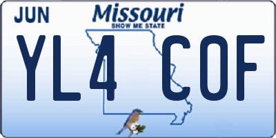 MO license plate YL4C0F