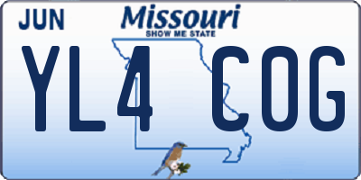 MO license plate YL4C0G