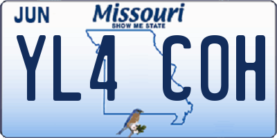 MO license plate YL4C0H