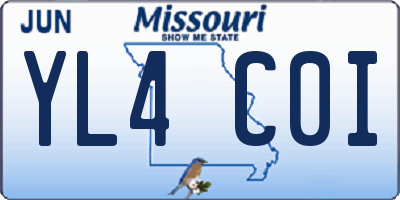 MO license plate YL4C0I