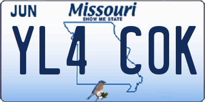 MO license plate YL4C0K