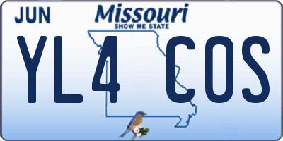 MO license plate YL4C0S