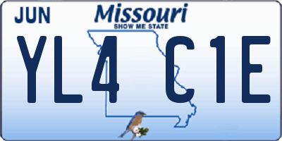MO license plate YL4C1E