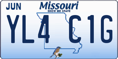 MO license plate YL4C1G