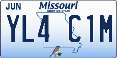 MO license plate YL4C1M
