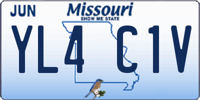 MO license plate YL4C1V