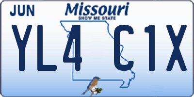 MO license plate YL4C1X