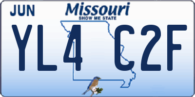 MO license plate YL4C2F
