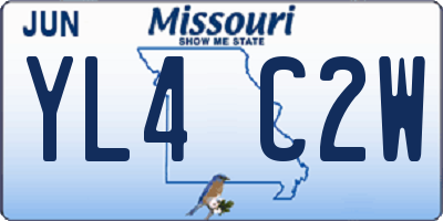MO license plate YL4C2W