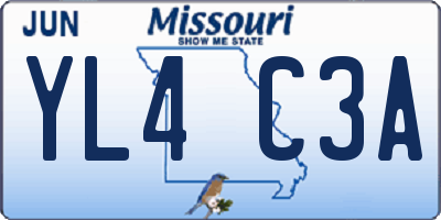 MO license plate YL4C3A