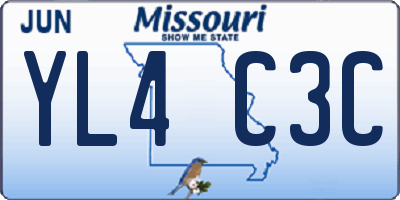 MO license plate YL4C3C
