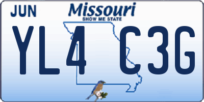 MO license plate YL4C3G
