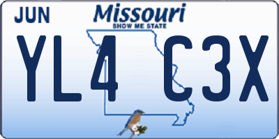 MO license plate YL4C3X