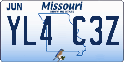 MO license plate YL4C3Z