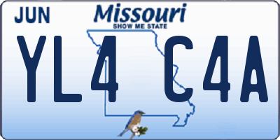 MO license plate YL4C4A