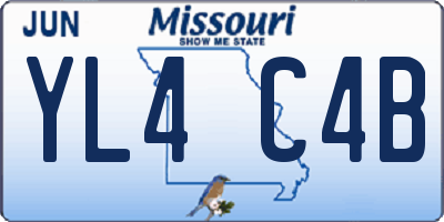 MO license plate YL4C4B