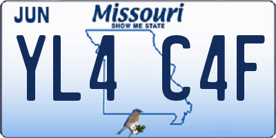 MO license plate YL4C4F