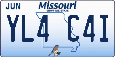 MO license plate YL4C4I