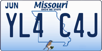 MO license plate YL4C4J