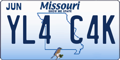 MO license plate YL4C4K