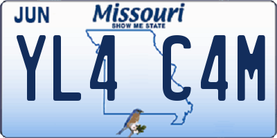 MO license plate YL4C4M