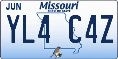 MO license plate YL4C4Z