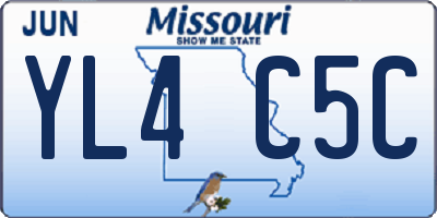 MO license plate YL4C5C