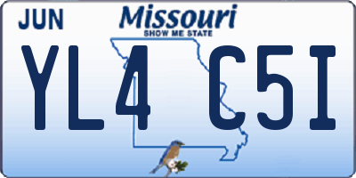MO license plate YL4C5I
