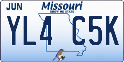 MO license plate YL4C5K