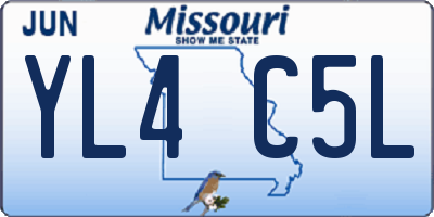 MO license plate YL4C5L