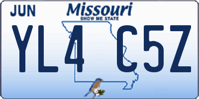 MO license plate YL4C5Z