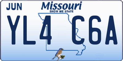 MO license plate YL4C6A