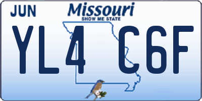 MO license plate YL4C6F