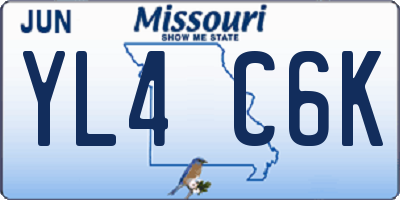 MO license plate YL4C6K
