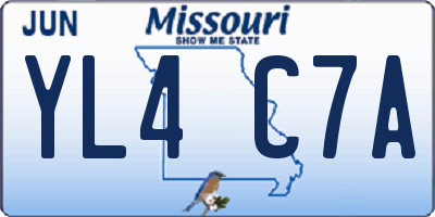 MO license plate YL4C7A