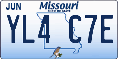 MO license plate YL4C7E
