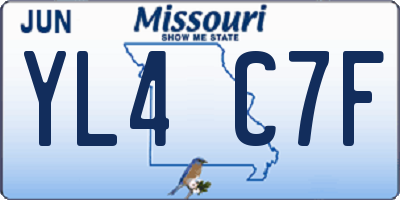 MO license plate YL4C7F