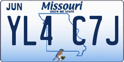 MO license plate YL4C7J