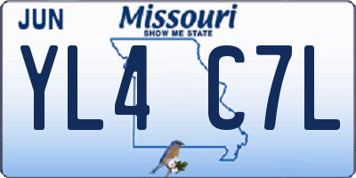 MO license plate YL4C7L