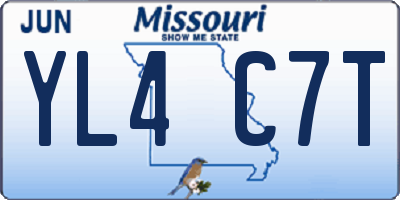 MO license plate YL4C7T