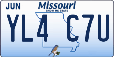 MO license plate YL4C7U