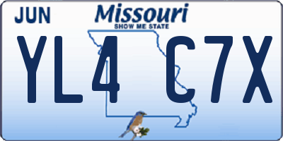 MO license plate YL4C7X