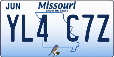 MO license plate YL4C7Z