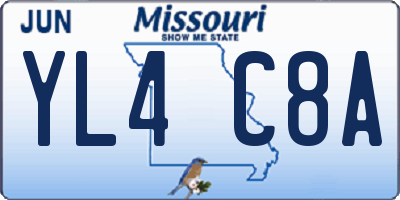 MO license plate YL4C8A