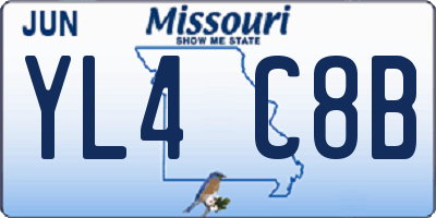 MO license plate YL4C8B