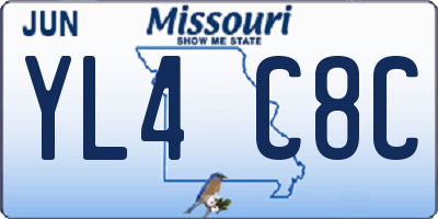 MO license plate YL4C8C