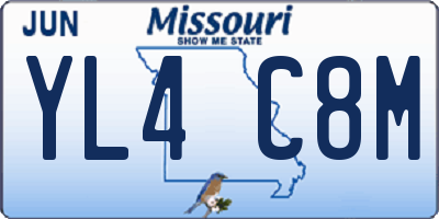MO license plate YL4C8M