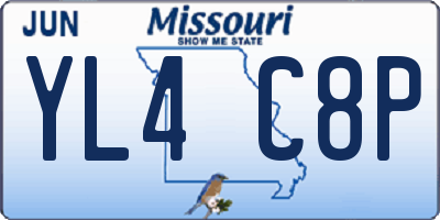 MO license plate YL4C8P